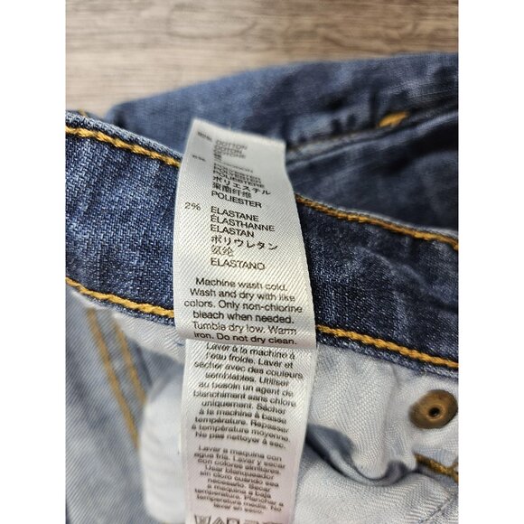 Gap Jeans Women 2/26 Blue Skinny Fit Distressed Ripped Stretch Denim Medium Wash - Picture 7 of 12